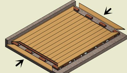 .2 Fortsättning av läggning Varje ytterligare profil sätts försiktigt in med spetssidan i spåret i föregående profil. Säkra varje plank med försänkskruv 4,0 x 35 mm.