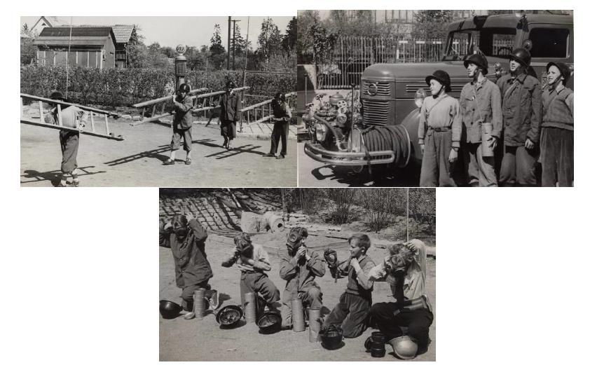 Pojkar tränades i Karlskoga på 1950-talet På brandstationens gård i Karlskoga tränades ett gäng grabbar på 50-talet. Bilderna har vi fått från Sune Lardner som var vice brandchef i Karlskoga 1953-56.