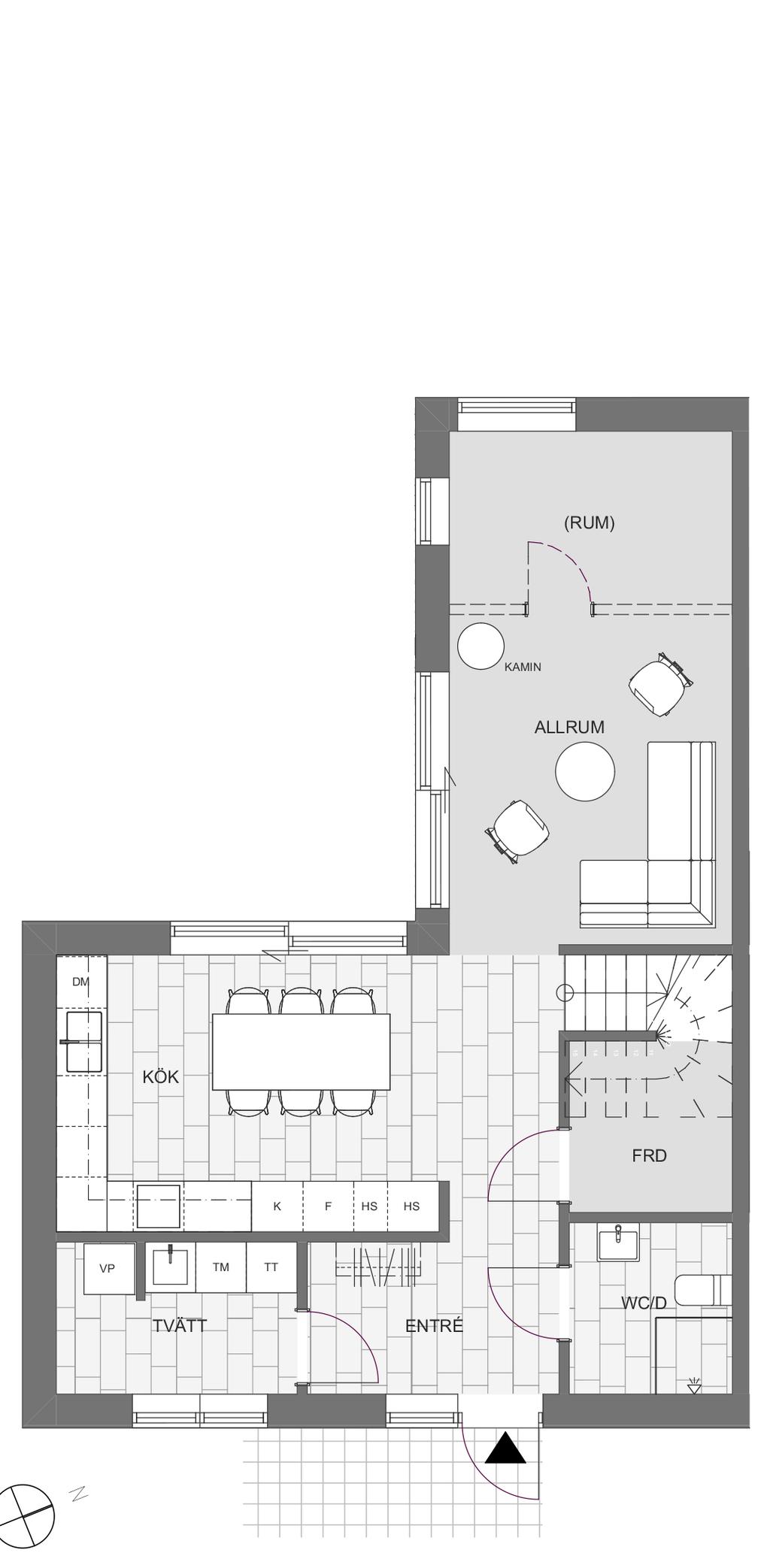 PARHUS 14:1 ENTRÉPLAN BOAREA ENTRÉPLAN: 64 M 2 BOAREA VÅNING 1: 64 M 2 TOTAL BOAREA: 128 M 2 RUMSHÖJD ENTRÉPLAN: 2,60 M