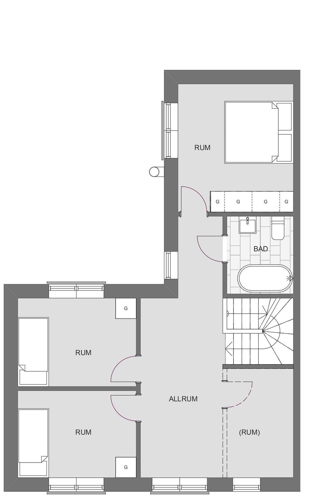 PARHUS 14:1 VÅNING 1 BOAREA ENTRÉPLAN: 64 M 2 BOAREA VÅNING 1: 64 M 2 TOTAL