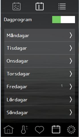 Dagprogrammen kan avaktiveras med ett dragreglage (se nedan). Med dörrkontakten inkopplad fås en utökad säkerhet på anläggningen. Funktionen innebär att: 1.