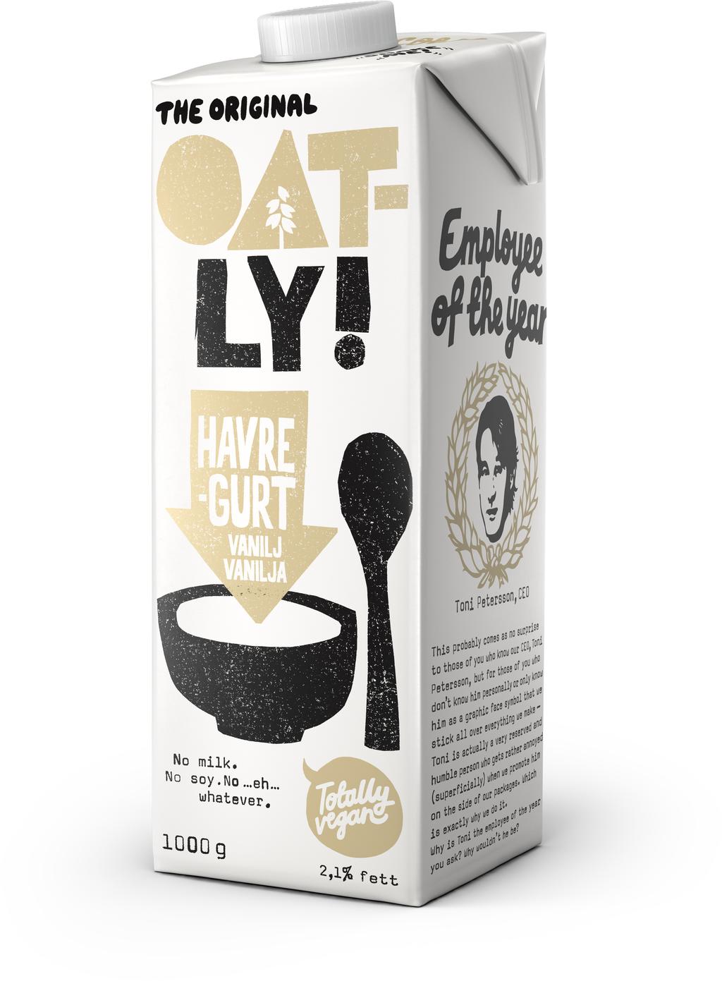 Havregurt Vanilj A R TI K E L NR V A R U MÄ R K E 61672 (Mellan) Oatly F ÖR P A C K NI NG S S TOR L.