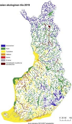 WATER MANAGEMENT GUIDELINES FOR AGRICULTURE AND FORESTRY 100 km Change in wintertime runoff, % 2040 2069 SYKE, 2017 NLS, 2011 Drained peatlands, share of total land area 2012 River basin districts