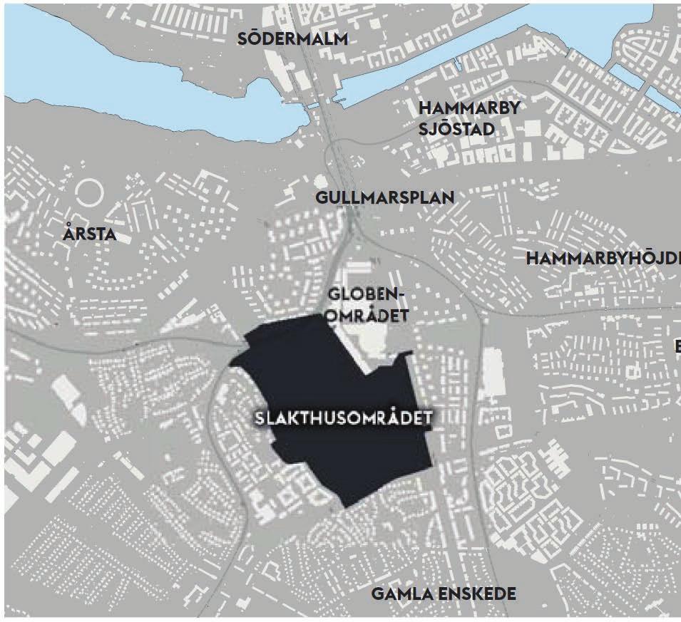 FÖRUTSÄTTNINGAR FÖR MOBILITETEN ÅRSTABERG/LILJEHOLMEN ÅRSTAFÄLTET/ÄLVSJÖ CITY NACKA SICKLA Geografiska läget Slakthusområdet tillhör Söderstaden, som planeras bli en förlängning av innerstaden.