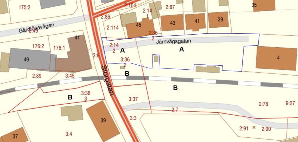 Granskningshandling 2020-08-24 All mark inom planförslaget ägs idag av Trafikverket. Efter att detaljplanen vunnit laga kraft sker marköverföring enligt kartan nedan.