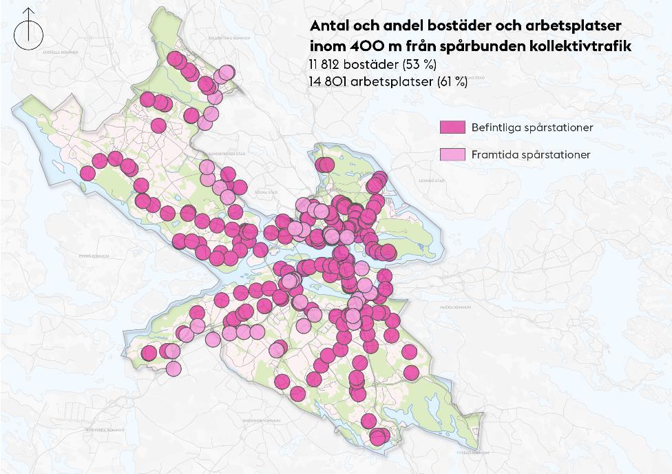 18 (33) bruttoarea planeras 78 procent för bostäder och resterande 22 procent för verksamheter.