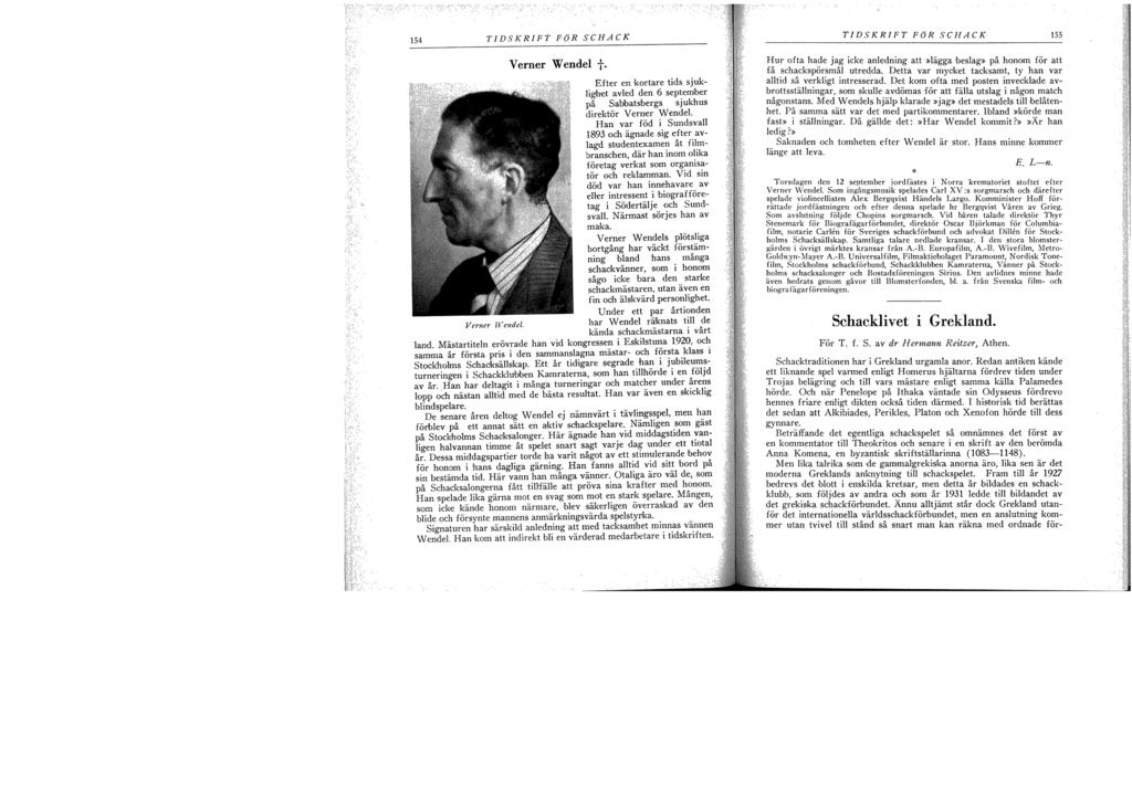 SCHACK TIDSKRIFT FÖR. J. E. Ekelund 50 år. N:r 9 September 1940 Årg.  XXXXVI. Officiellt organ för Sveriges Schackförbund - PDF Gratis nedladdning
