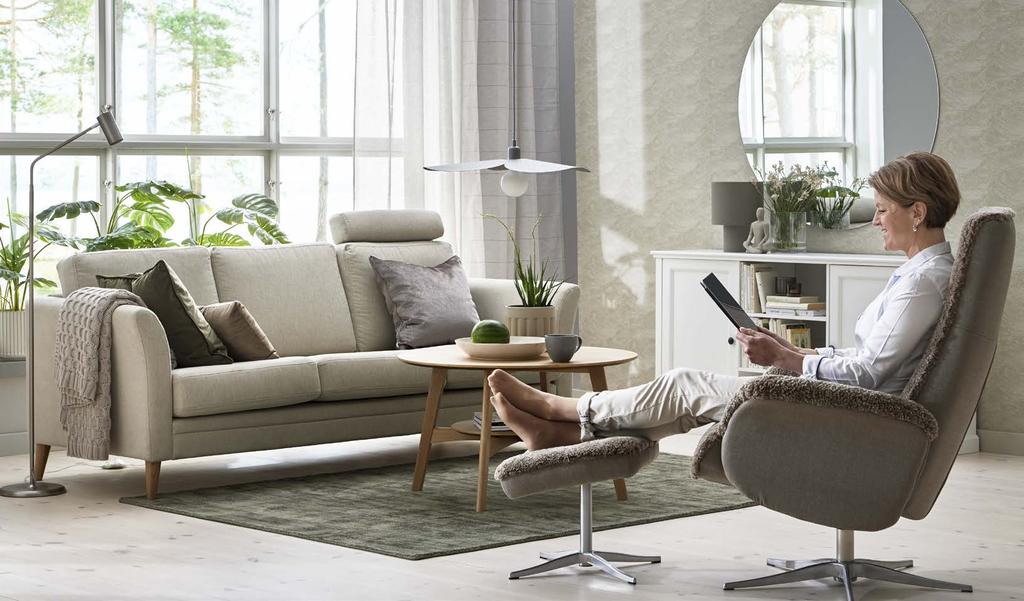 795 ) 3-sits soffa Eden i tyg Kall beige med sneda ekben 7.596 (9.