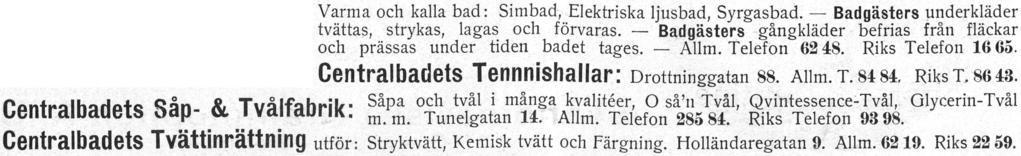 Carl Magnusson, Tomtebogatan 33, 2 tr. c/o Malmsjö. Axel Lindgren, Kungsg. 72, 1 tr.