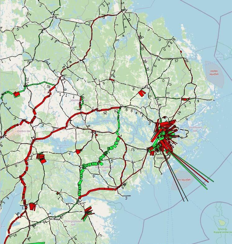 Godstransportnyttor En övergripande sammanställning av hur de regionala landtransporterna påverkas redovisas i figurerna 5 och 6 nedan.