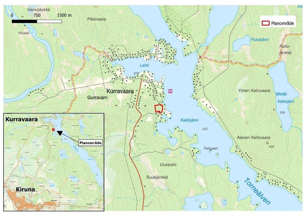 Figur 1. Översiktskarta med planområde 2 SAMER OCH RENSKÖTSEL 2.1 RENSKÖTSEL OCH SAMEBYAR I Sverige bedrivs idag rennäringen genom 51 samebyar.