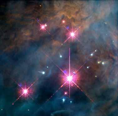 A better resolved image ofthe Trapezium from the Hubble