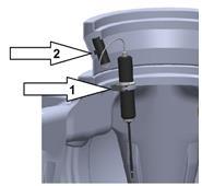 Nivålarm CPX art nr: 606171, 10 m kabel 606181, Trådlöst med batterier. Nivågivaren (1) monteras på kanten i tanken enl bild med medföljande skruv, bricka och mutter.