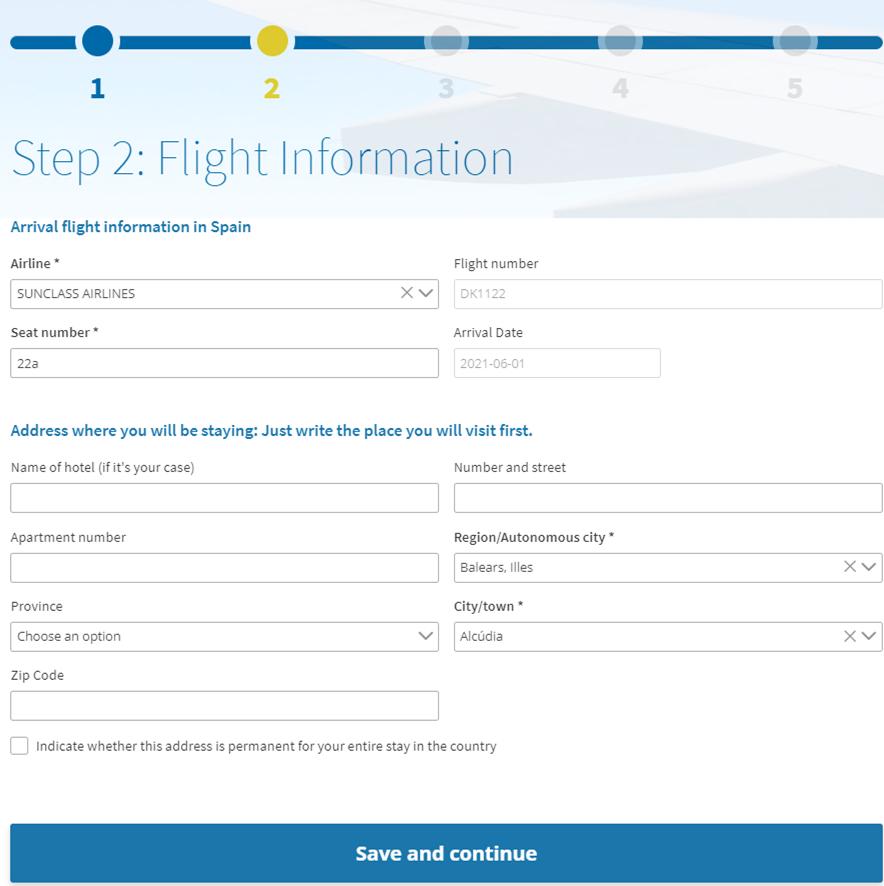 Ifyllande av formulär Nuska du fylla i uppgifter omdin flygresa och ditt boende på resmålet. 1. Välj flygbolag De flesta resor med Ving sker med Sunclass Airlines.