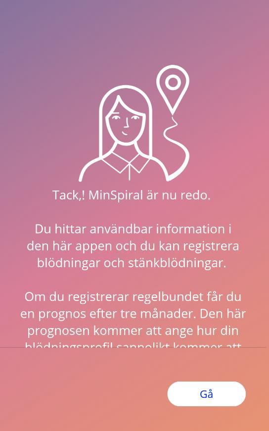 7.9 Efter bekräftelse av insättningsdatum-skärmen Efter att ett insättningsdatum angetts och bekräftats visas följande skärm.