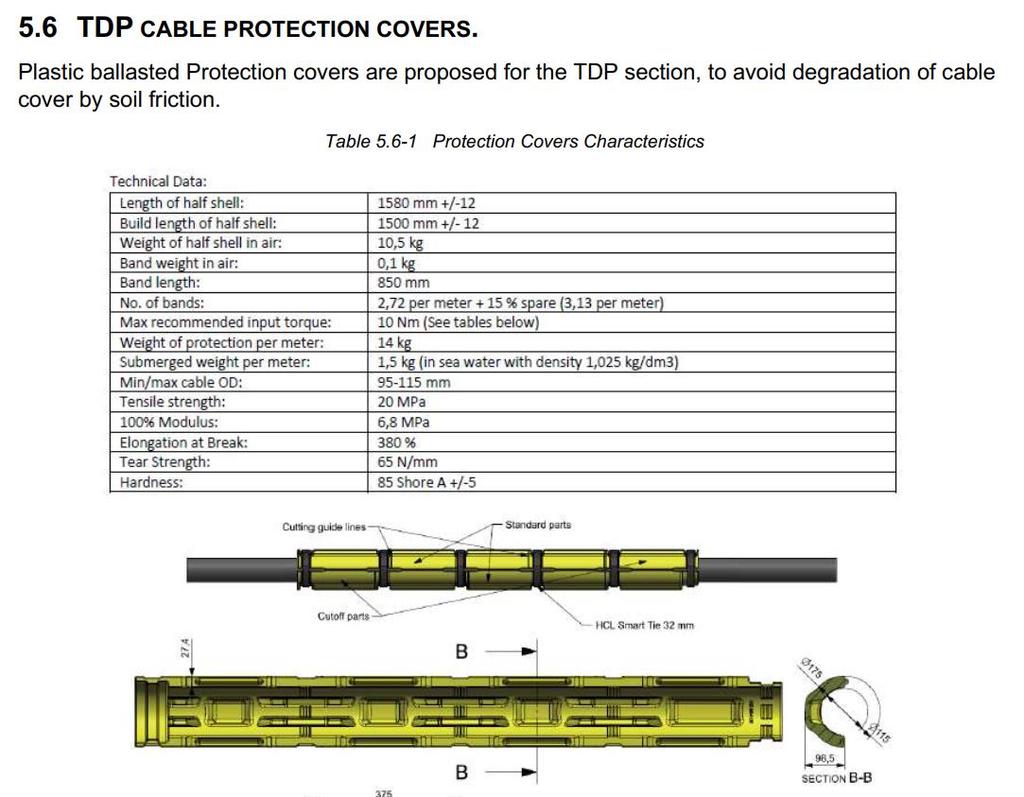 SEATWIRL NETTILSLUTNING KONCEPT DESIGN 15 Figur 16 Kabel beskyttelsesrør ved sjøbunn/fleksibelt kabel seksjon 3.