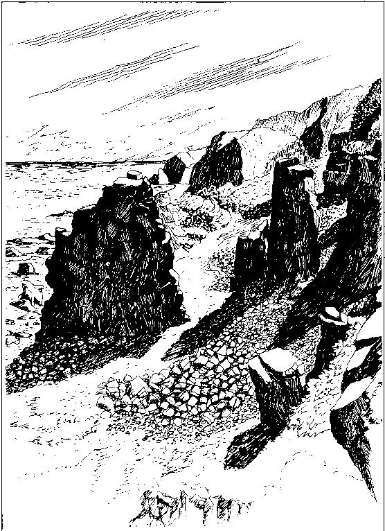 32 De märkliga formationerna på Hovs hallar är strandpelare, som bildats där havets vågor direkt kunnat slå mot klipporna Klappersten, även kallat strandmal, har hjälpt till att urholka och bryta ner