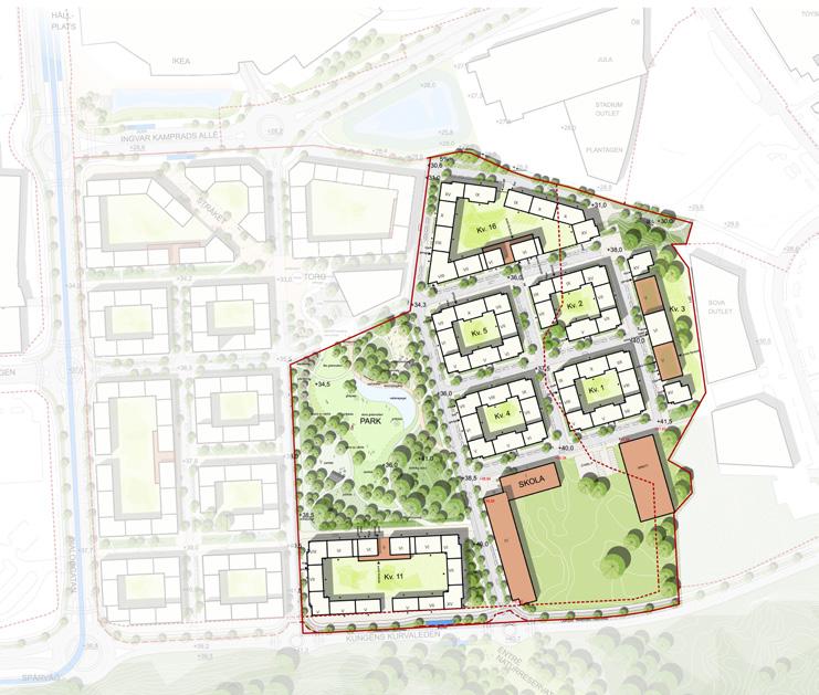 Analys av planförslag Kollektivtrafik Fram till år 2030 beräknas vägnätet vara delvis utbyggt för att försörja etapp 1 med alla trafikslag enligt bild nedan.