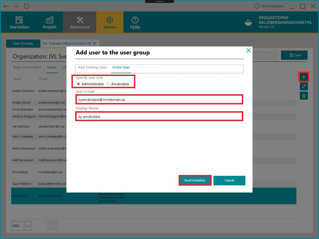 3.6 Lägg till ny användare i din organisation Du som systemadministratör kan bjuda in en ny användare till din organisation om ni har licenstyp BM Pro Business eller BM Pro Team. 1.