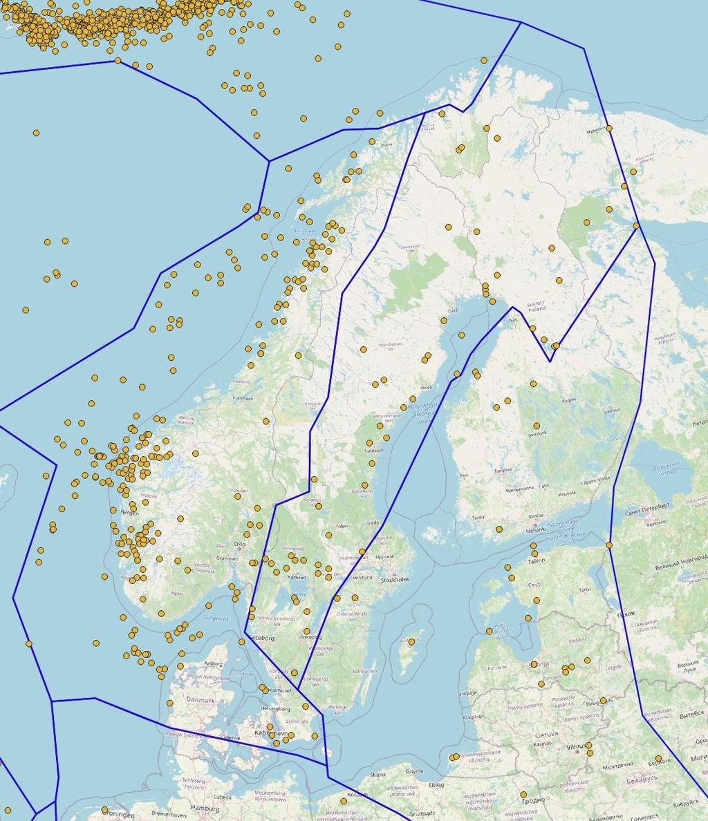 European Seismic Hazard Model 2020 Ur svensk/finsk synvinkel finns problem med ESHM20: Tektoniska zoner: Stora zoner för att kunna få övergripande a-