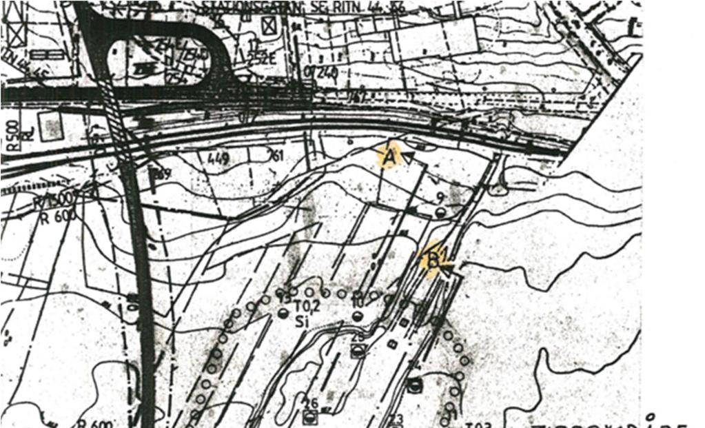 utbredning enligt Scandiaconsults geotekniska undersökning 1985 kan ses i Figur 6. Figur 6 Tippområde enligt Scandiaconsult (Scandiaconsult 1985).