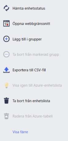 Välj en specifik uppgift från listan för att se mer information och tillgängliga