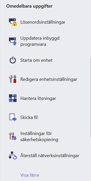 Programinställningar Klicka på i det övre högra hörnet av skärmen för att ändra