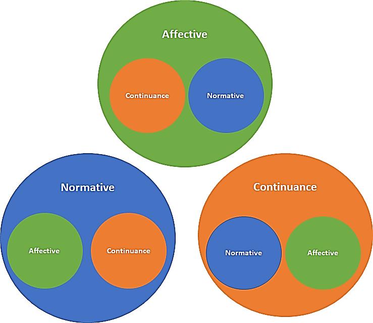 13 continuance commitment do not have a strong desire to do more than what they must, and it has a negative correlation to attendance and performance (Meyer & Allen, 1997; Somers, 2010).