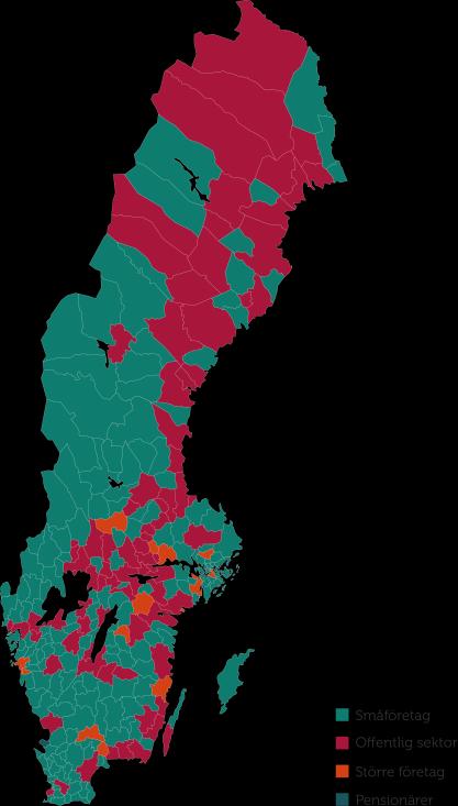 Välfärdsskaparna Figur 3 - Antal jobb per sektor i kommun 2021 Små företag (<50 anställda) Större företag Offentliga & övriga organisationer 9 771 9 522 16 057 9 771 Så många jobb finns i de små