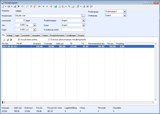 Mamut Business Software Skapa en ny produkt Innan du kan fakturera måste du också skapa en produkt.