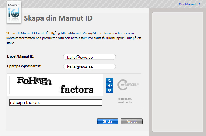 MyMamut Kom igång med mymamut För att få tillgång till mymamut måste du först skapa ett Mamut ID.