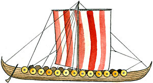 Masten kunde monteras ner då man skulle smyga sig osedda in på en kuststad. Man använde bara ett stort segel. Vid skeppsbygge använde man långa, tunna brädor av ask eller ek.