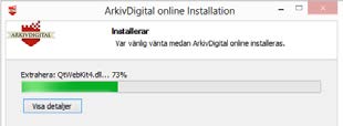 Klicka på för att börja installationen. Längst ner i webbläsaren kommer det upp en fråga om du vill Köra eller Spara. Välj Kör.
