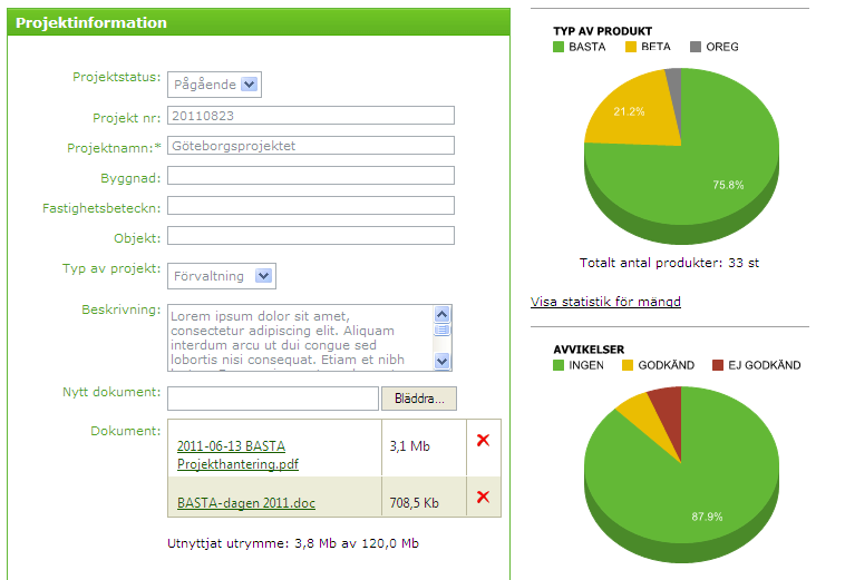 Hur administrerar jag enskilda projekt i BASTA Projekthanteraren?