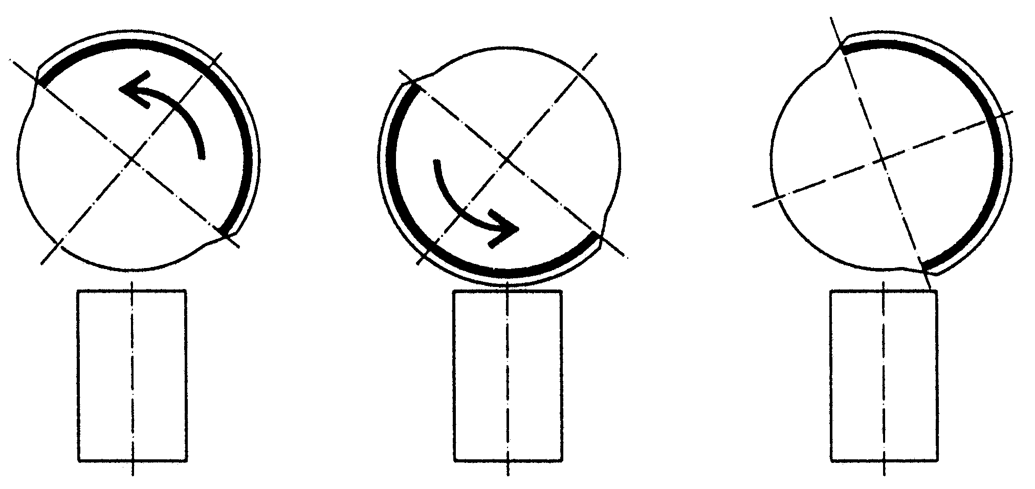 Inställning av brytnockarna odämpad / ej aktiverad koppling Processventil ÖPPEN Processventil STÄNGD 4 5 6 Så här stänger du huset. Sätt på locket på huset. Rikta den röda pilen (è Fig.