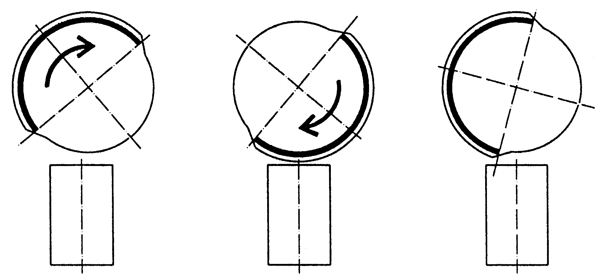 . Stick in inställningsverktyget i urtag (è Fig. 0 ).. Endast när kopplingen inte är dämpad/aktiverad (è Fig. ): Vrid inställningsverktyget moturs tills kopplingen är dämpad/aktiverad (è Fig. ). 4.