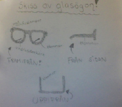 3 Idéer till en glasögonbåge Nu när du gjort olika undersökningar om glasögon så är det dags för dig att hjälpa företaget med att utforma glasögonbågar som är anpassade till en målgrupp som är i