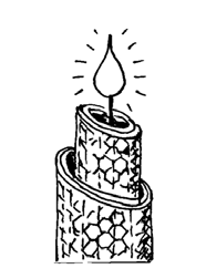 Vad händer när bivaxljuset brinner? Tänd ett bivaxljus. Fundera först över vad som kan hända. Lägg ut en energikedja.