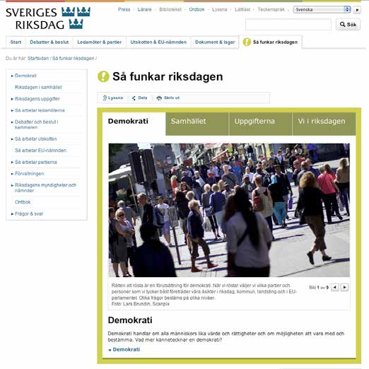 webben Besök riksdagen.