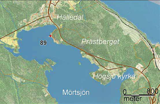 89 Snibbens badplats I Mörtsjöns norra del finns en badplats med härlig vy över bergen på andra sidan. Det finns gräsplan, en mindre sandstrand och några gungor.