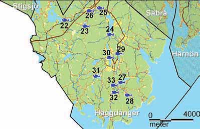 Häggdångers Fiskevårdsområde Häggsjön 22 Öring, gädda, abborre, mört, lake Kammartjärn, inplanterad regnbåge 23 Sjösjön 24 Gädda, abborre, mört, gös, lake, ål, öring Skiljesjö 25 Put&take fiske genom