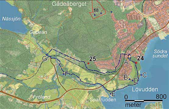 24 Lövudden och Gådeåleden Lövudden ligger strax söder om Härnösands stad. Kommunen har färdigstället en promenadslinga på lite mer än fem och en halv kilometer med flera vackra informationstavlor.