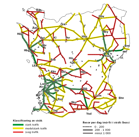 Skånetrafikens bussar trafikerar över 4 000 busshållplatser och 30 bussterminaler. Den regionala busstrafiken bedrivs med drygt 500 bussar på ett stort antal linjer mellan Skånes städer och tätorter.