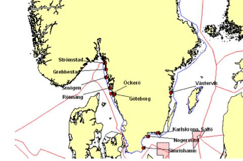fångst i Sverige. 173 De viktigaste landningshamnarna framgår av fig. 4-2. Mindre landningshamnar kan ha problem med att uppfylla kvalitets- och servicekrav.