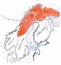 Foto: Jan Gustavsson Område: Sápmi, bestående av Kolahalvön i Ryssland, nordligaste Finland, norra Norges kust- och inland och norra Sveriges inland.