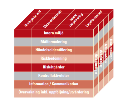 Sida 33 (142) (övergripande riskhantering) och COBIT (tillägg till COSO riskhantering för bolag med stort IT-beroende). Bankgirot följer enligt COSO följande övergripande hantering (processflöde).