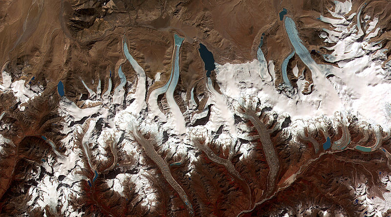 Smältande glaciärer och glaciärsjöar i Bhutan, Himalaya. Foto: NASA. Klimatförändringarna förändrar världens förutsättningar för jordbruk.