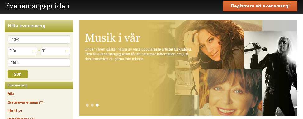 GUIDE REGISTRERA ETT EVENEMANG PÅ EVENEMANGSGUIDEN Gå in på www.eskilstuna.