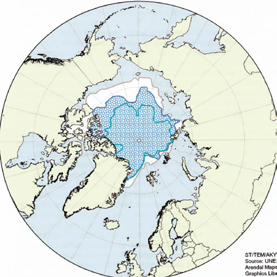 2.4. Klimat- och miljöband Under de senaste decennierna har det globalt noterats ökade medeltemperaturer, vilket bland annat medfört ökad avsmältning och uttunning av glaciärer och havsis i Arktis.