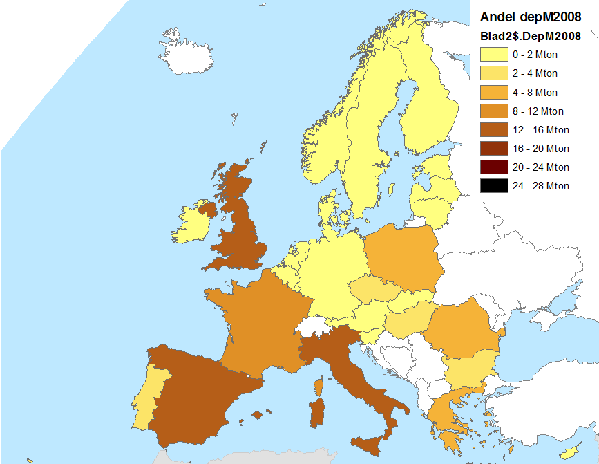 18 16 Mton 14 12 10 8 6 4 2 0 Figur 2: Mängder deponerat hushållsavfall (MSW) i